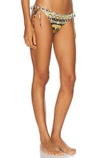 VERSACE Swim Slip Bikini Bottom in White & Gold, view 2, click to view large image.