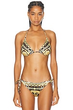 VERSACE Swim Bikini Top in White & Gold, view 1, click to view large image.