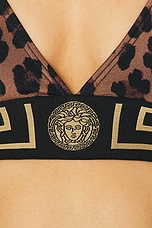 VERSACE Triangle Bikini Top in Chestnut & Gold, view 5, click to view large image.