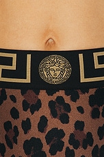 VERSACE Brazilian Bikini Brief in Chestnut & Gold, view 5, click to view large image.