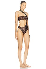 VERSACE One Piece Swimsuit in Chestnut & Gold, view 2, click to view large image.