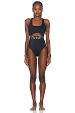 VERSACE One Piece Swimsuit in Black, view 1, click to view large image.