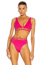 VERSACE Triangle Bikini Top in Fuchsia | FWRD