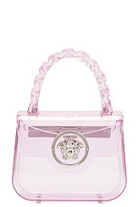 VERSACE Mini Top Handle Bag in English Rose, view 3, click to view large image.