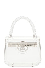 VERSACE Mini Top Handle Bag in Transparent, view 4, click to view large image.