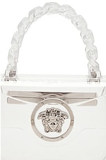 VERSACE Mini Top Handle Bag in Transparent, view 8, click to view large image.