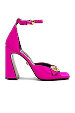 VERSACE Medusa Sandals in Glossy Pink & Oro, view 1, click to view large image.