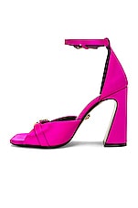VERSACE Medusa Sandals in Glossy Pink & Oro, view 5, click to view large image.