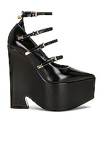 VERSACE Tempest Pump in Black & Gold, view 1, click to view large image.