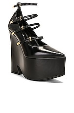 VERSACE Tempest Pump in Black & Gold, view 2, click to view large image.