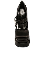 VERSACE Mary Jane Pump in Black & Palladium, view 4, click to view large image.