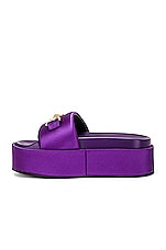 VERSACE Medusa Platform Sandal in Dark Orchid & Gold, view 5, click to view large image.