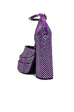 VERSACE Medusa Aevitas Sandal in Dark Orchid & Gold, view 3, click to view large image.