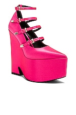VERSACE Tempest Pump in Tropical Pink & Palladium, view 2, click to view large image.