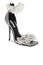 VERSACE Crystal Sandal in Dark Silver & Palladium, view 2, click to view large image.