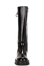 VERSACE Knee High Boot in Black & Versace Gold, view 4, click to view large image.