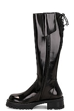 VERSACE Knee High Boot in Black & Versace Gold, view 5, click to view large image.