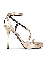 VERSACE Ankle Strap Sandal in Gold, view 1, click to view large image.
