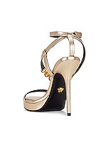VERSACE Ankle Strap Sandal in Gold, view 3, click to view large image.