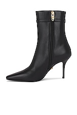 VERSACE Calf Leather Booties in Black, view 5, click to view large image.