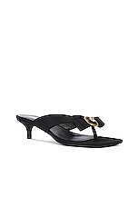 VERSACE Fabric Sandals in Black, view 2, click to view large image.