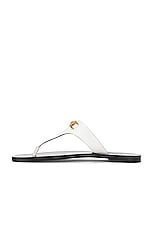 VERSACE Calf Leather Slides in Optical White, view 5, click to view large image.