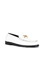 VERSACE Calf Leather Loafers in Optical White, view 2, click to view large image.