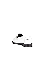 VERSACE Calf Leather Loafers in Optical White, view 3, click to view large image.