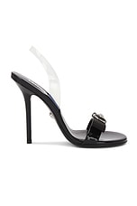 VERSACE Slingback Sandal in Black & Palladium, view 1, click to view large image.