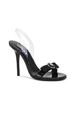 VERSACE Slingback Sandal in Black & Palladium, view 2, click to view large image.