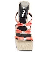 VERSACE Mule Sandal in Coral & Palladio, view 4, click to view large image.