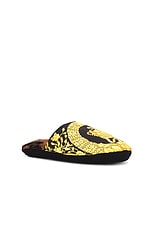 VERSACE Bath Slippers in Chestnut & Gold, view 2, click to view large image.