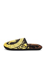 VERSACE Bath Slippers in Chestnut & Gold, view 5, click to view large image.