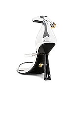 VERSACE Safety Pin Sandals in Argento & Oro, view 3, click to view large image.