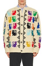 Valentino Wool Cat Cardigan in Multicolor | FWRD