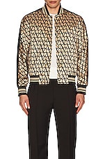 Valentino Souvenir Jacket in Beige & Black, view 4, click to view large image.