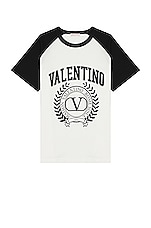 Valentino T-shirt in White & Black, view 1, click to view large image.