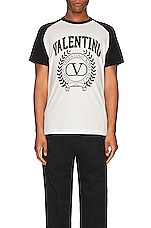 Valentino T-shirt in White & Black, view 3, click to view large image.