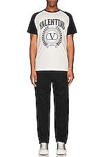 Valentino T-shirt in White & Black, view 4, click to view large image.