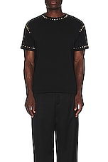 Valentino Rockstud T-shirt in Black, view 4, click to view large image.