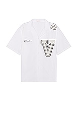 Valentino Camicia Maniche Corte in White, view 1, click to view large image.