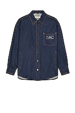 Valentino Denim Button Down Shirt in Denim, view 1, click to view large image.