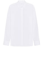 Valentino Rockstud Button Down Shirt in White, view 1, click to view large image.