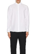 Valentino Rockstud Button Down Shirt in White, view 4, click to view large image.