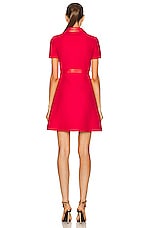 Valentino Short Sleeve Mini Dress in Rosso, view 3, click to view large image.