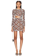 Valentino 1967 Chain Couture Dress in Chestnut Cream & Avorio, view 1, click to view large image.