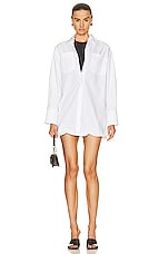 Valentino Long Sleeve Dress in Bianco & Ebano, view 1, click to view large image.
