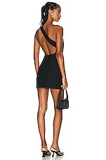 Valentino One Shoulder Mini Dress in Nero, view 1, click to view large image.