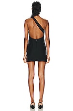 Valentino One Shoulder Mini Dress in Nero, view 4, click to view large image.
