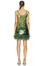 Valentino Embroidered Feather Dress in Celery Green, view 3, click to view large image.